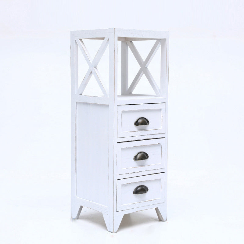 Wooden Storage Chest Dresser American Traditional Dresser with Drawers 12"L x 12"W x 32"H White Clearhalo 'Bedroom Furniture' 'Dressers & Chests' 'dressers_chests' 'furn' 'furn_dressers_chests' 'Furniture' 6730483