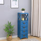 Wooden Storage Chest Dresser American Traditional Dresser with Drawers 12"L x 12"W x 38"H Blue Clearhalo 'Bedroom Furniture' 'Dressers & Chests' 'dressers_chests' 'furn' 'furn_dressers_chests' 'Furniture' 6730484