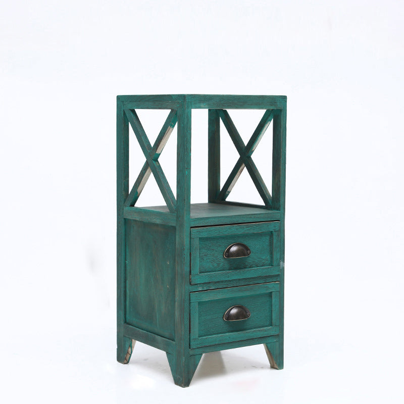 Wooden Storage Chest Dresser American Traditional Dresser with Drawers 12"L x 12"W x 26"H Green Clearhalo 'Bedroom Furniture' 'Dressers & Chests' 'dressers_chests' 'furn' 'furn_dressers_chests' 'Furniture' 6730486