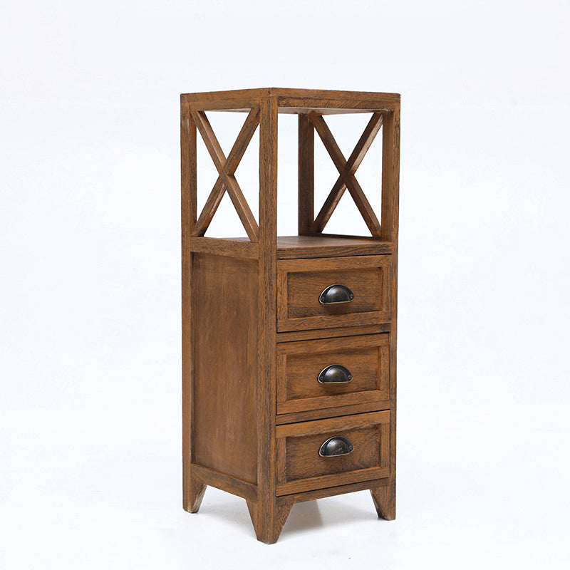 Wooden Storage Chest Dresser American Traditional Dresser with Drawers 12"L x 12"W x 32"H Coffee Clearhalo 'Bedroom Furniture' 'Dressers & Chests' 'dressers_chests' 'furn' 'furn_dressers_chests' 'Furniture' 6730487