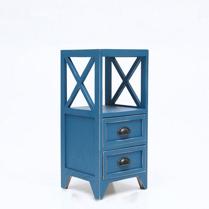 Wooden Storage Chest Dresser American Traditional Dresser with Drawers 12"L x 12"W x 26"H Blue Clearhalo 'Bedroom Furniture' 'Dressers & Chests' 'dressers_chests' 'furn' 'furn_dressers_chests' 'Furniture' 6730490