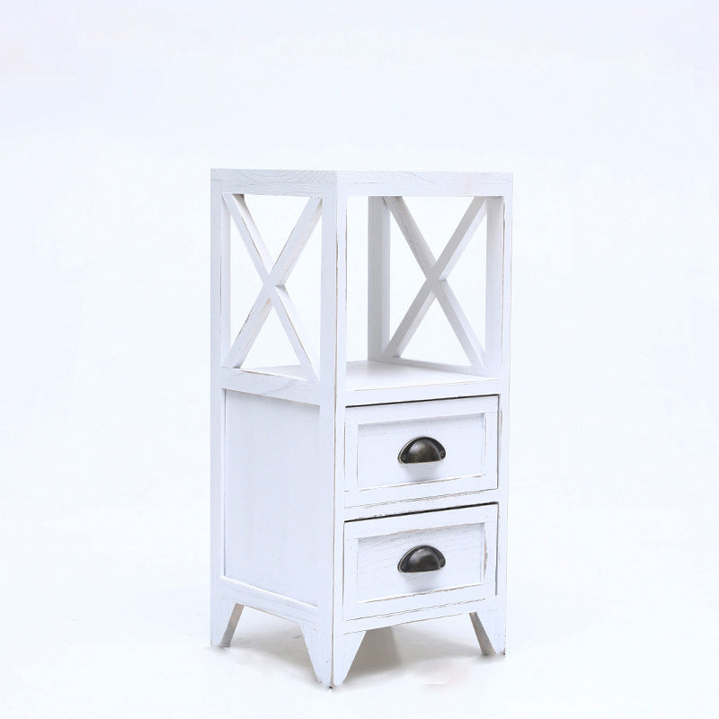Wooden Storage Chest Dresser American Traditional Dresser with Drawers 12"L x 12"W x 26"H White Clearhalo 'Bedroom Furniture' 'Dressers & Chests' 'dressers_chests' 'furn' 'furn_dressers_chests' 'Furniture' 6730491