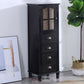 Wooden Storage Chest Dresser American Traditional Dresser with Drawers 16"L x 14"W x 47"H Black Clearhalo 'Bedroom Furniture' 'Dressers & Chests' 'dressers_chests' 'furn' 'furn_dressers_chests' 'Furniture' 6730492