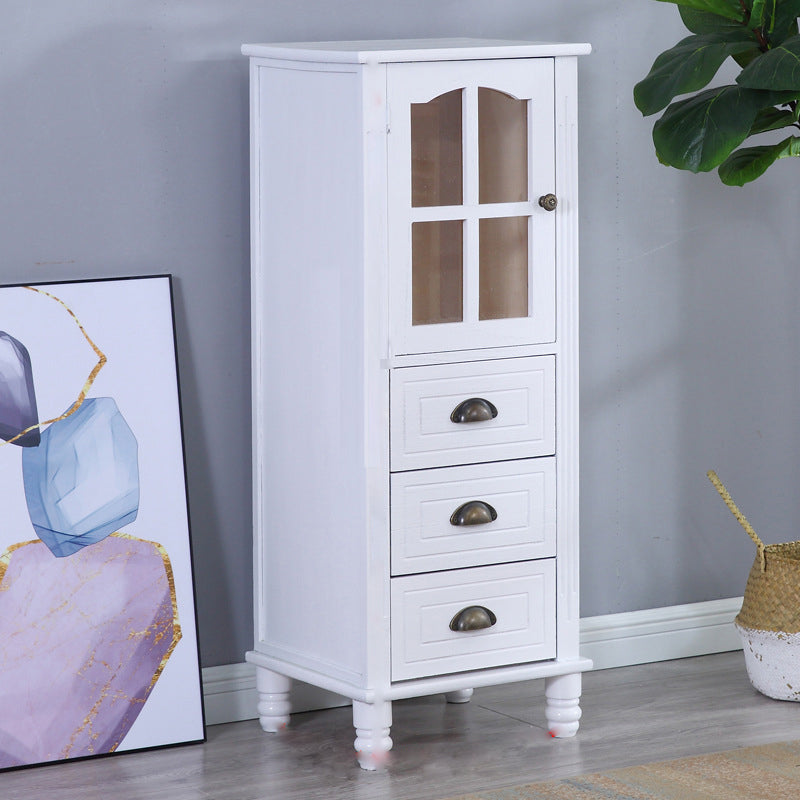 Wooden Storage Chest Dresser American Traditional Dresser with Drawers 16"L x 14"W x 41"H White Clearhalo 'Bedroom Furniture' 'Dressers & Chests' 'dressers_chests' 'furn' 'furn_dressers_chests' 'Furniture' 6730493
