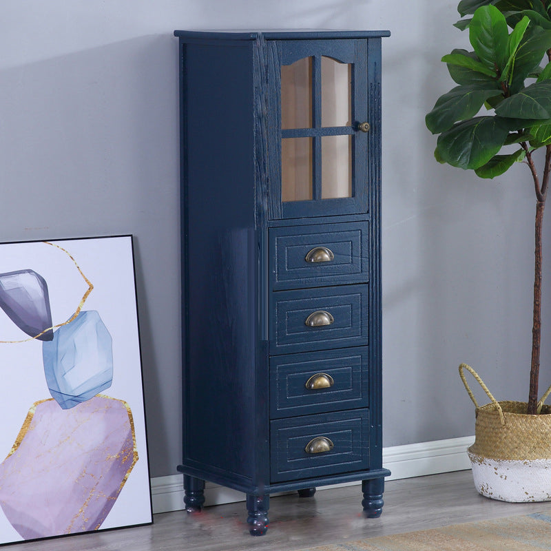 Wooden Storage Chest Dresser American Traditional Dresser with Drawers 16"L x 14"W x 47"H Blue Clearhalo 'Bedroom Furniture' 'Dressers & Chests' 'dressers_chests' 'furn' 'furn_dressers_chests' 'Furniture' 6730494