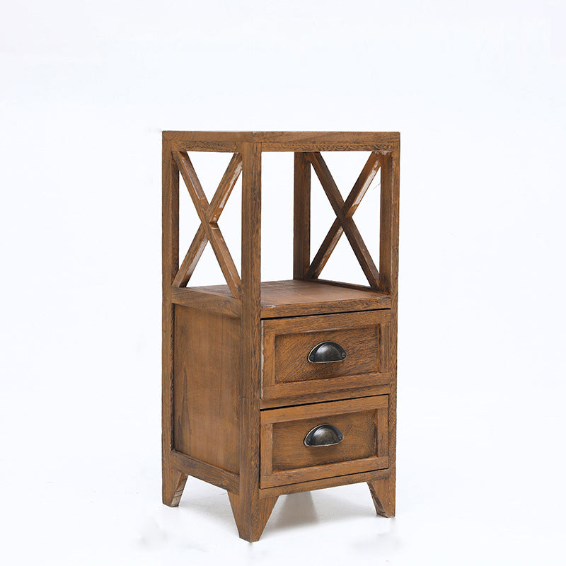 Wooden Storage Chest Dresser American Traditional Dresser with Drawers 12"L x 12"W x 26"H Coffee Clearhalo 'Bedroom Furniture' 'Dressers & Chests' 'dressers_chests' 'furn' 'furn_dressers_chests' 'Furniture' 6730495
