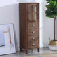 Wooden Storage Chest Dresser American Traditional Dresser with Drawers 16"L x 14"W x 47"H Coffee Clearhalo 'Bedroom Furniture' 'Dressers & Chests' 'dressers_chests' 'furn' 'furn_dressers_chests' 'Furniture' 6730496