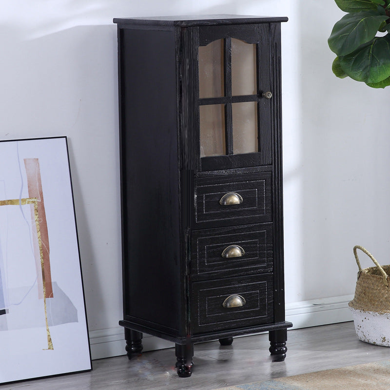 Wooden Storage Chest Dresser American Traditional Dresser with Drawers 16"L x 14"W x 41"H Black Clearhalo 'Bedroom Furniture' 'Dressers & Chests' 'dressers_chests' 'furn' 'furn_dressers_chests' 'Furniture' 6730497