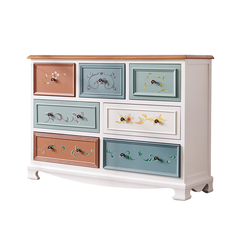 Nautical Bedroom Wooden Storage Chest Horizontal Chest with Drawers 53"L x 14"W x 30"H White Clearhalo 'Bedroom Furniture' 'Dressers & Chests' 'dressers_chests' 'furn' 'furn_dressers_chests' 'Furniture' 6730505