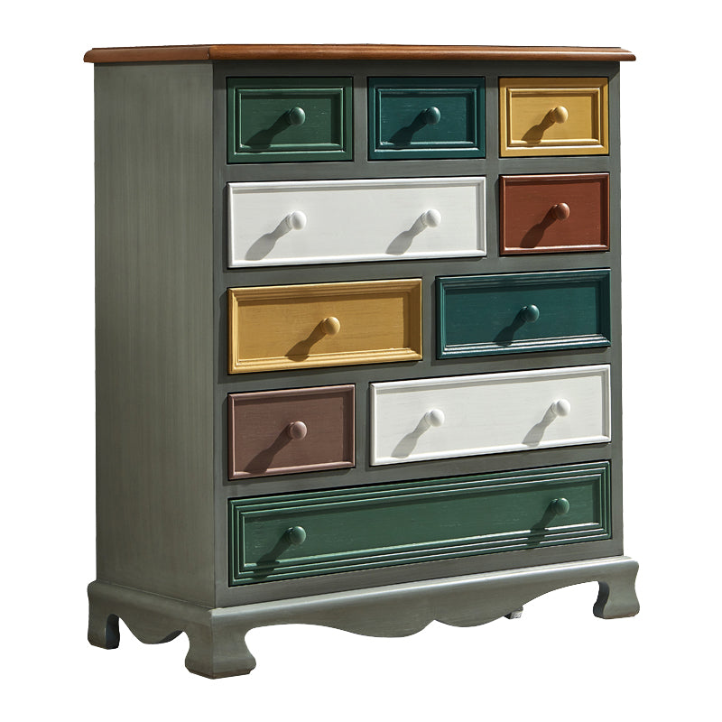 Nautical Bedroom Wooden Storage Chest Horizontal Chest with Drawers 34"L x 15"W x 37"H Blue Clearhalo 'Bedroom Furniture' 'Dressers & Chests' 'dressers_chests' 'furn' 'furn_dressers_chests' 'Furniture' 6730515