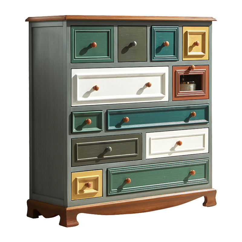 Nautical Bedroom Wooden Storage Chest Horizontal Chest with Drawers 41"L x 16"W x 43"H Blue Clearhalo 'Bedroom Furniture' 'Dressers & Chests' 'dressers_chests' 'furn' 'furn_dressers_chests' 'Furniture' 6730516