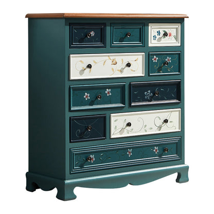 Nautical Bedroom Wooden Storage Chest Horizontal Chest with Drawers 34"L x 15"W x 37"H Peacock Blue Clearhalo 'Bedroom Furniture' 'Dressers & Chests' 'dressers_chests' 'furn' 'furn_dressers_chests' 'Furniture' 6730522