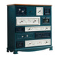 Nautical Bedroom Wooden Storage Chest Horizontal Chest with Drawers 41"L x 16"W x 43"H Peacock Blue Clearhalo 'Bedroom Furniture' 'Dressers & Chests' 'dressers_chests' 'furn' 'furn_dressers_chests' 'Furniture' 6730523