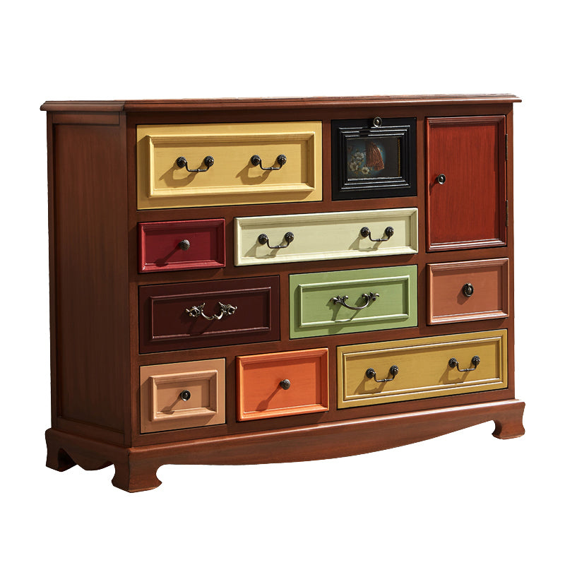 Nautical Bedroom Wooden Storage Chest Horizontal Chest with Drawers 47"L x 16"W x 35"H Nut-Brown Clearhalo 'Bedroom Furniture' 'Dressers & Chests' 'dressers_chests' 'furn' 'furn_dressers_chests' 'Furniture' 6730524