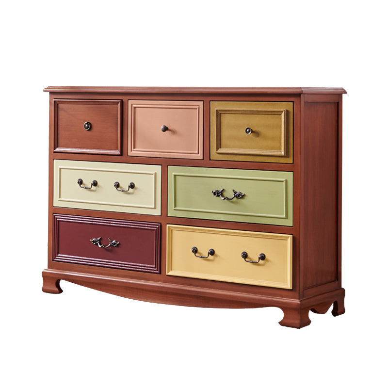 Nautical Bedroom Wooden Storage Chest Horizontal Chest with Drawers Nut-Brown Clearhalo 'Bedroom Furniture' 'Dressers & Chests' 'dressers_chests' 'furn' 'furn_dressers_chests' 'Furniture' 6730525