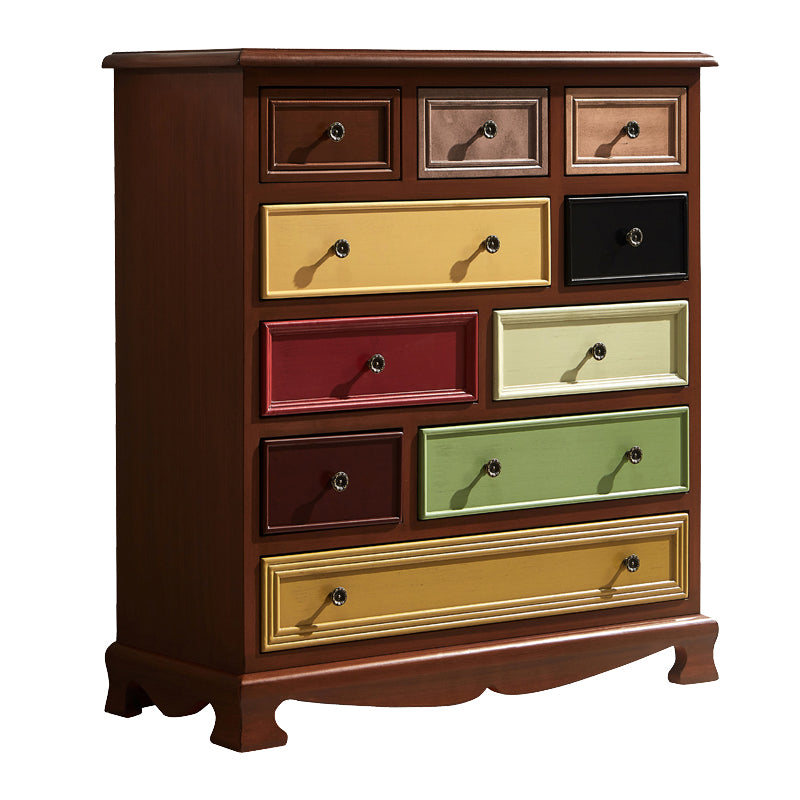Nautical Bedroom Wooden Storage Chest Horizontal Chest with Drawers 34"L x 15"W x 37"H Nut-Brown Clearhalo 'Bedroom Furniture' 'Dressers & Chests' 'dressers_chests' 'furn' 'furn_dressers_chests' 'Furniture' 6730526
