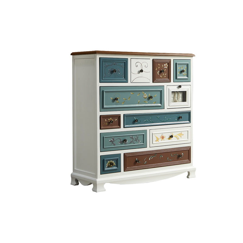 Nautical Bedroom Wooden Storage Chest Horizontal Chest with Drawers 41"L x 16"W x 43"H White Clearhalo 'Bedroom Furniture' 'Dressers & Chests' 'dressers_chests' 'furn' 'furn_dressers_chests' 'Furniture' 6730528