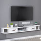9.5" H Wall-mounted Wooden TV Stand Console Open Storage TV Stand with 2 Drawers White Clearhalo 'furn' 'furn_tv_stands_entertainment_centers' 'Furniture' 'Living Room Furniture' 'TV Stands & Entertainment Centers' 'TV Stands & Media Storage Furniture' 'tv_stands_entertainment_centers' 6730685