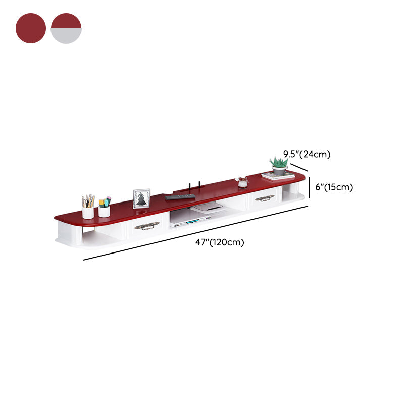 9.5" H Wall-mounted Wooden TV Stand Console Open Storage TV Stand with 2 Drawers Clearhalo 'furn' 'furn_tv_stands_entertainment_centers' 'Furniture' 'Living Room Furniture' 'TV Stands & Entertainment Centers' 'TV Stands & Media Storage Furniture' 'tv_stands_entertainment_centers' 6730698
