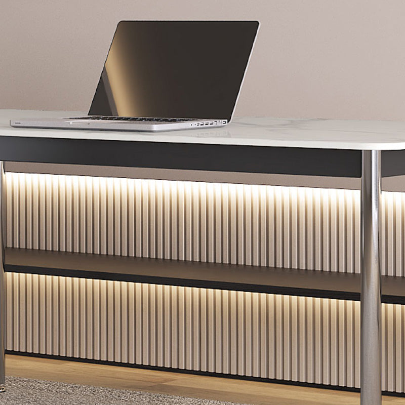 Stein gebogener Büroschreibtisch modern 29,53 "großer Schreibtisch mit Parsons Schreibtisch