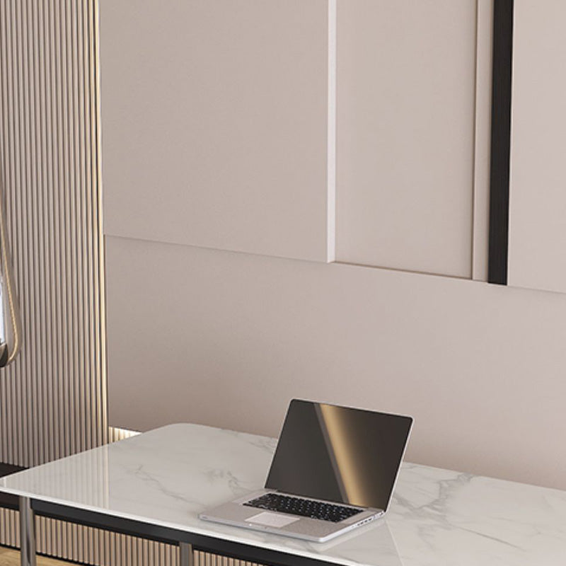 Stein gebogener Büroschreibtisch modern 29,53 "großer Schreibtisch mit Parsons Schreibtisch