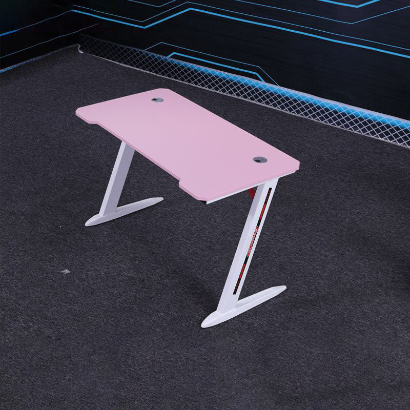 Pink Holz Computer Schreibtisch Kabelverwaltung T-Form-Schreibtisch