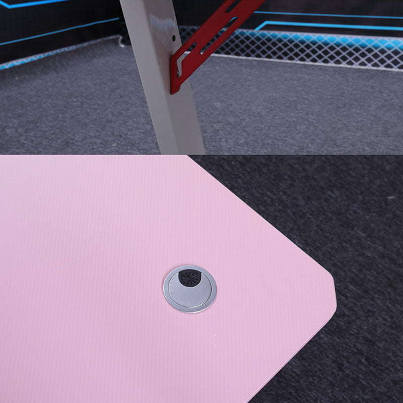 Pink Holz Computer Schreibtisch Kabelverwaltung T-Form-Schreibtisch