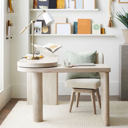 Scrivania da 29,25 pollici H Distano da scrittura contemporanea in legno massiccio