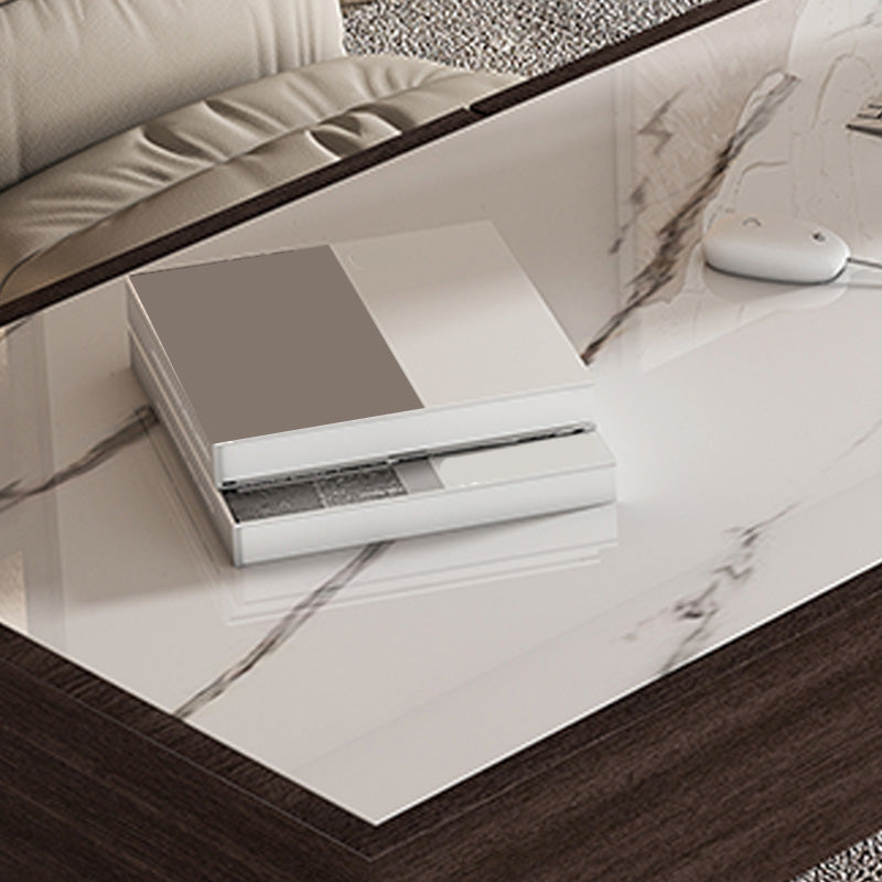 グラム長方形のライティングデスクストーンオフィスデスク3つの引き出し付き