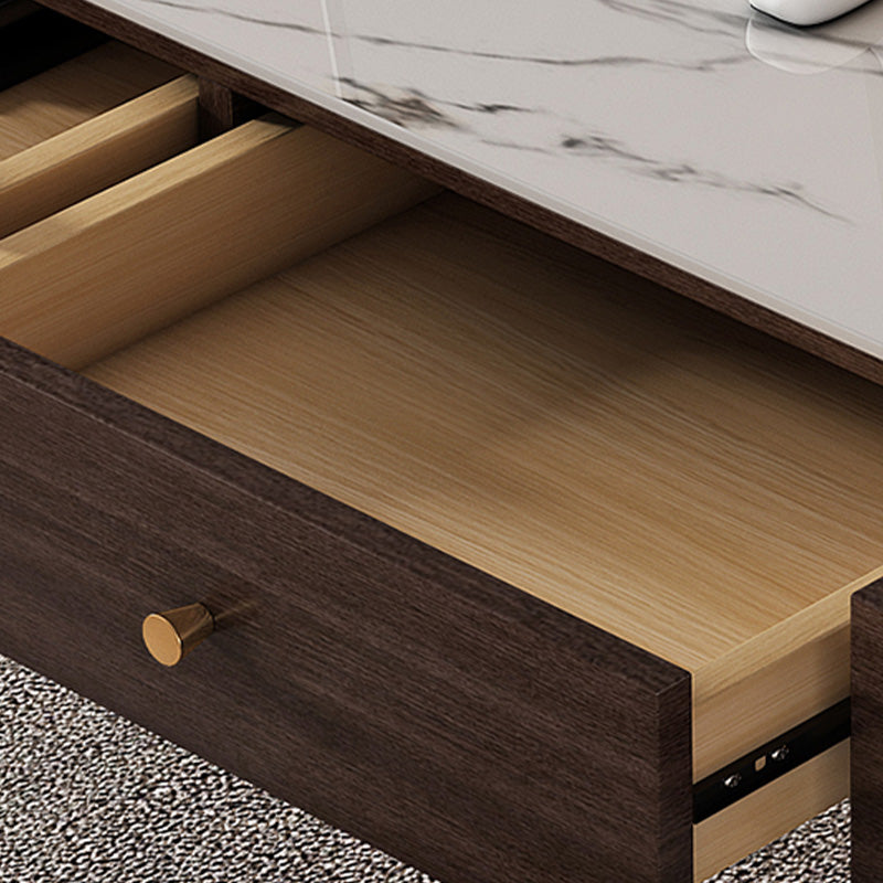 グラム長方形のライティングデスクストーンオフィスデスク3つの引き出し付き