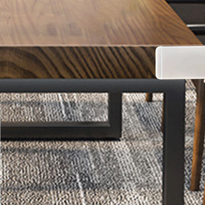 Solid Wood Contemporary Writing Desk Bedroom Office Desk with Black Legs Clearhalo 'furn' 'furn_office_desk' 'Furniture' 'Office Desks' 'Office Furniture' 'office_desk' 6731459