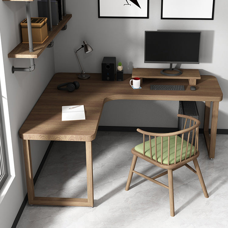 29,25 inch H Industrieel Office Desk Solid Wood L-Shape Writing Desk