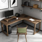 29,25 inch H Industrieel Office Desk Solid Wood L-Shape Writing Desk