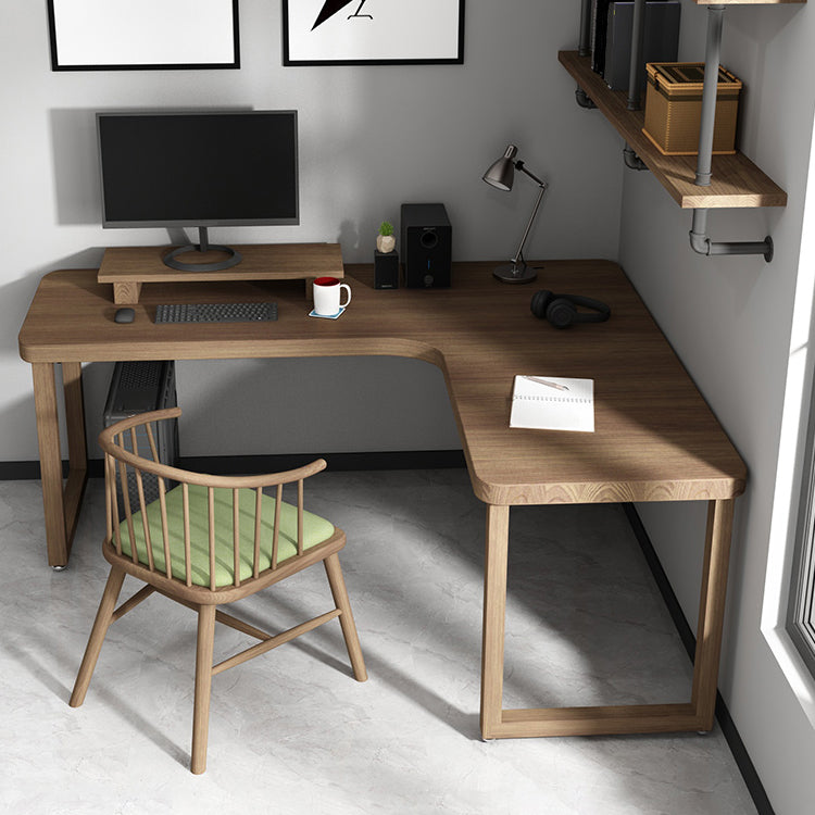 29,25 inch H Industrieel Office Desk Solid Wood L-Shape Writing Desk