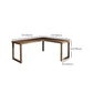 29,25 inch H Industrieel Office Desk Solid Wood L-Shape Writing Desk
