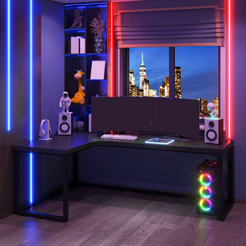 29,25 inch H Hedendaags kantoor Desk L-Shape Solid Wood Writing Desk