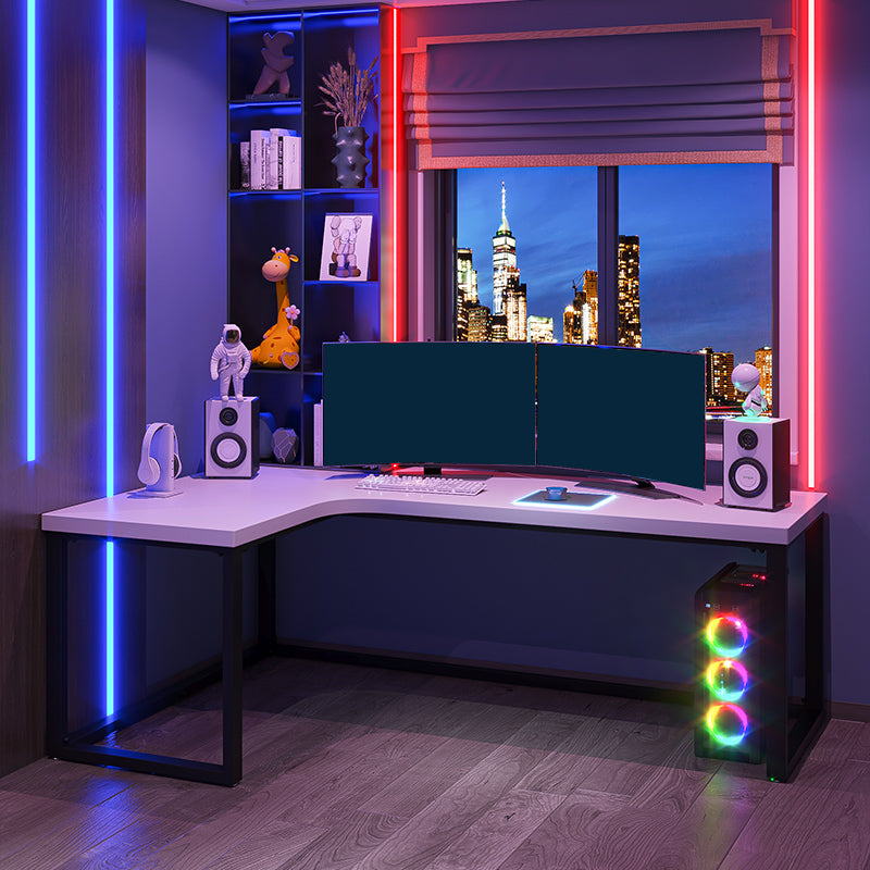 29,25 inch H Hedendaags kantoor Desk L-Shape Solid Wood Writing Desk