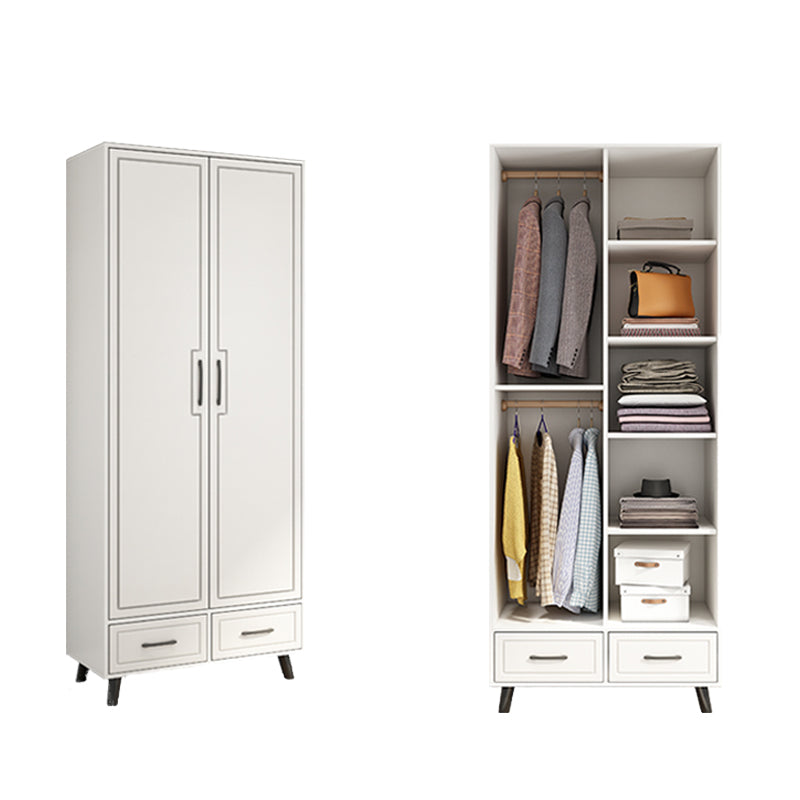 White Wardrobe Closet with Drawer French Country Wardrobe Cabinet
