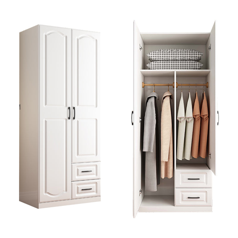 White Wardrobe Closet with Drawer French Country Wardrobe Cabinet