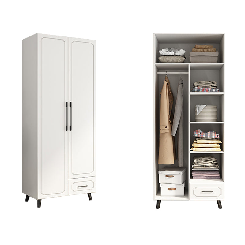 White Wardrobe Closet with Drawer French Country Wardrobe Cabinet
