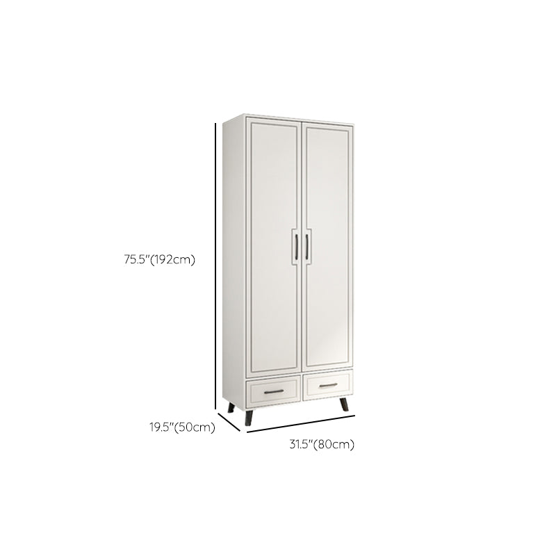 White Wardrobe Closet with Drawer French Country Wardrobe Cabinet