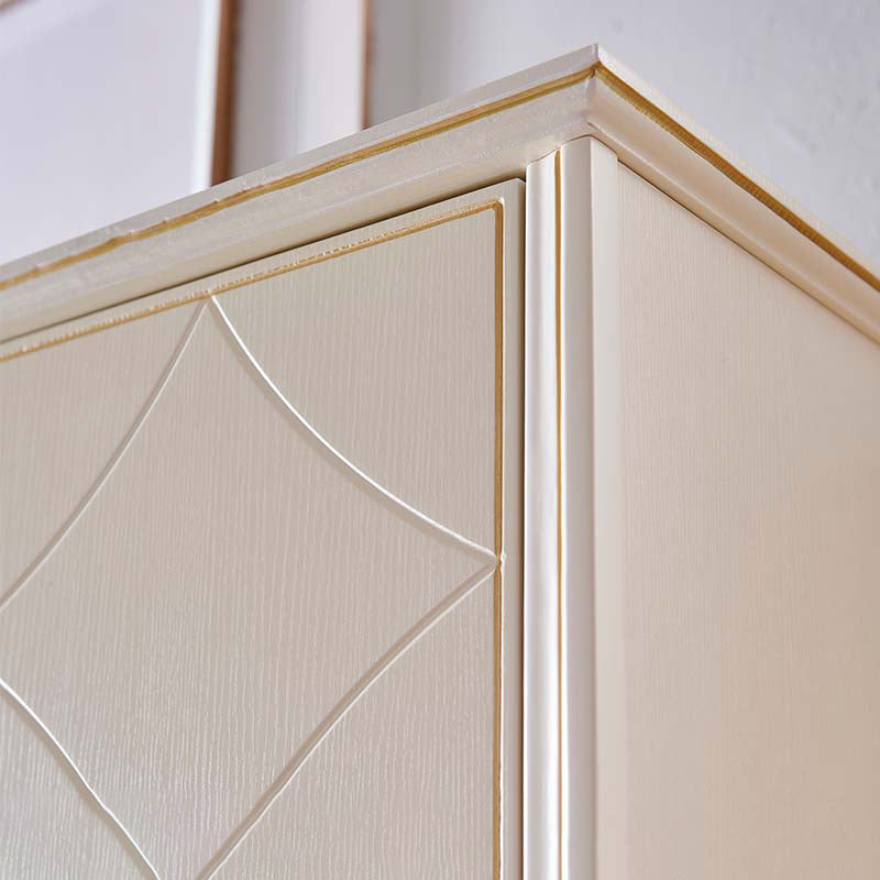 Gabinete de vestuario de madera de goma armario moderno de armario blanco con piernas