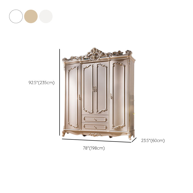 French Country Wardrobe Armoire with Drawer Wooden Wardrobe Cabinet