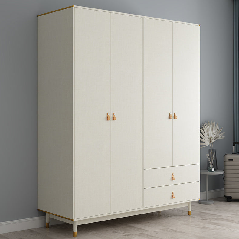 Hinged Wardrobe Closet with Drawer Engineered Wood Wardrobe Cabinet