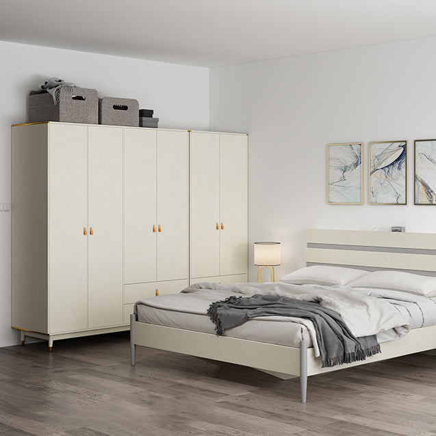 Hinged Wardrobe Closet with Drawer Engineered Wood Wardrobe Cabinet