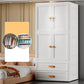 Hinged Wardrobe Cabinet with Garment Rod Modern Plastic Wardrobe Armoire