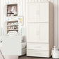 Hinged Wardrobe Cabinet with Garment Rod Modern Plastic Wardrobe Armoire