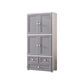 Hinged Wardrobe Cabinet with Garment Rod Modern Plastic Wardrobe Armoire