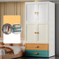 Hinged Wardrobe Cabinet with Garment Rod Modern Plastic Wardrobe Armoire