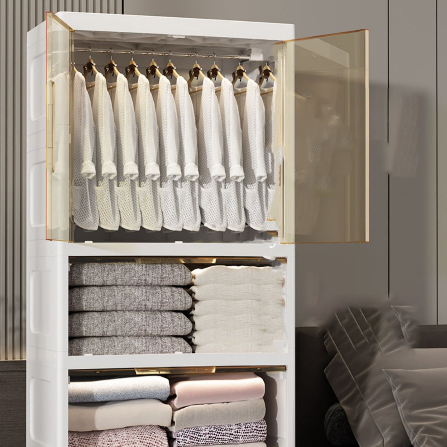 Hinged Wardrobe Cabinet Contemporary Plastic Wardrobe Closet